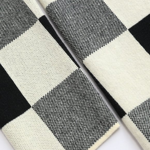 Cider Knit Game Night Checkered Mini Dress; Black, Grey, Cream Checkerboard - Picture 5 of 6